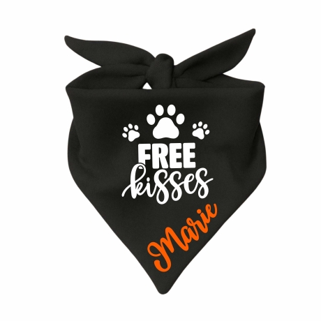 Dreieckstuch Hundehalstuch FREE KISSES personalisiert mit Name