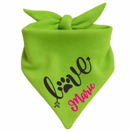 Dreiecks Hundehalstuch LOVE personalisiert mit Name