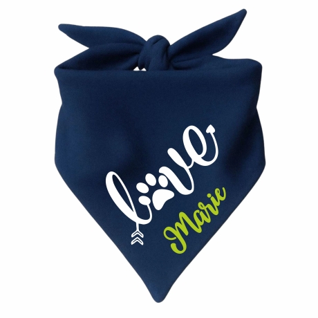Dreiecks Hundehalstuch LOVE personalisiert mit Name