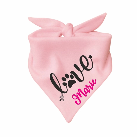Dreiecks Hundehalstuch LOVE personalisiert mit Name