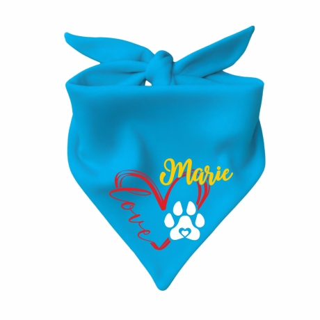 Dreiecks Hundehalstuch LOVEHERZ doppelt personalisiert mit Name