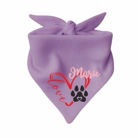 Dreiecks Hundehalstuch LOVEHERZ doppelt personalisiert mit Name