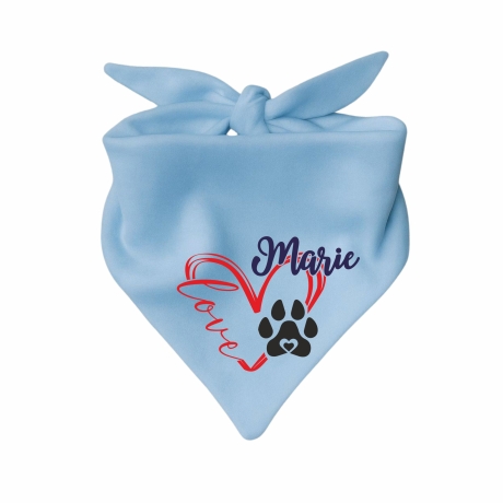 Dreiecks Hundehalstuch LOVEHERZ doppelt personalisiert mit Name