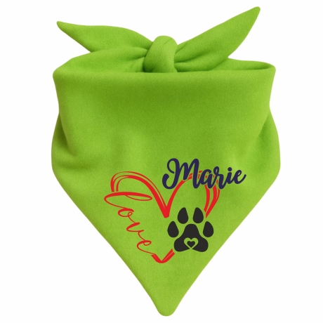 Dreiecks Hundehalstuch LOVEHERZ doppelt personalisiert mit Name
