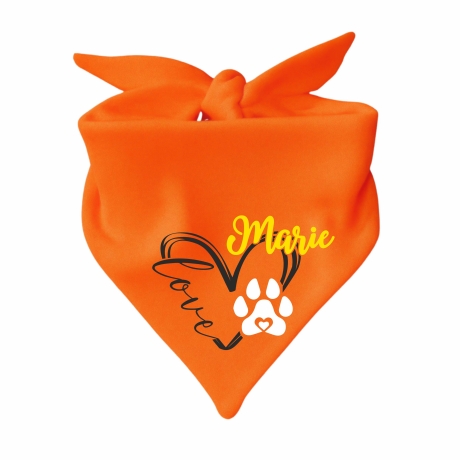 Dreiecks Hundehalstuch LOVEHERZ doppelt personalisiert mit Name