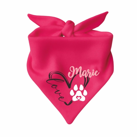 Dreiecks Hundehalstuch LOVEHERZ doppelt personalisiert mit Name