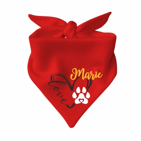 Dreiecks Hundehalstuch LOVEHERZ doppelt personalisiert mit Name