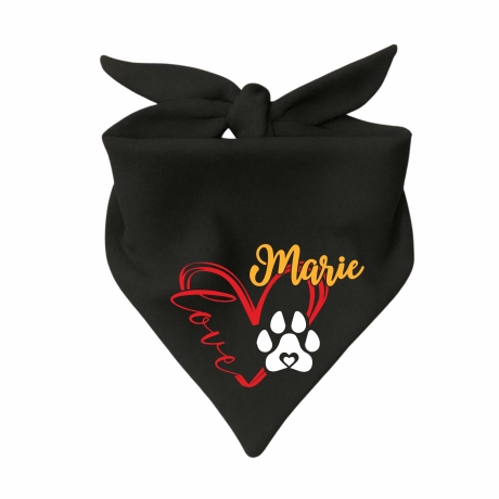 Dreiecks Hundehalstuch LOVEHERZ doppelt personalisiert mit Name