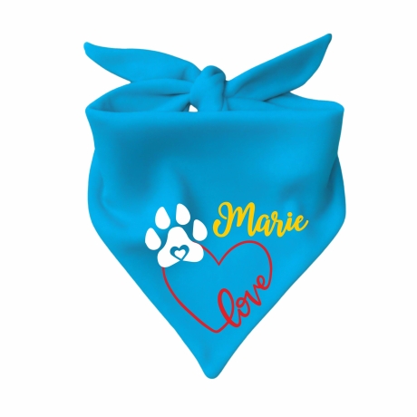 Dreiecks Hundehalstuch LOVEHERZ einfach personalisiert mit Name