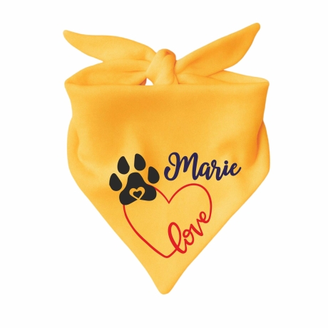 Dreiecks Hundehalstuch LOVEHERZ einfach personalisiert mit Name