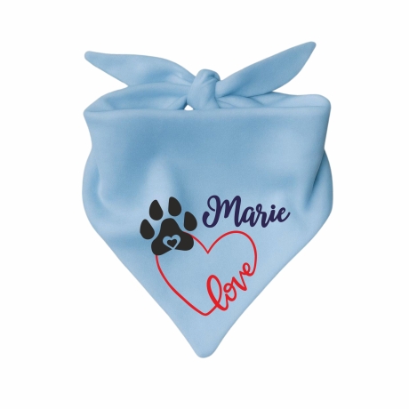 Dreiecks Hundehalstuch LOVEHERZ einfach personalisiert mit Name