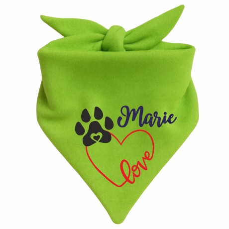 Dreiecks Hundehalstuch LOVEHERZ einfach personalisiert mit Name