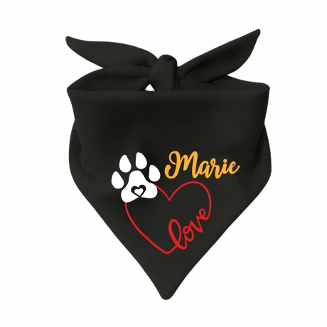 Dreiecks Hundehalstuch LOVEHERZ einfach personalisiert mit Name