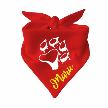 Dreiecks Hundehalstuch PFOTE Umriss personalisiert mit Name
