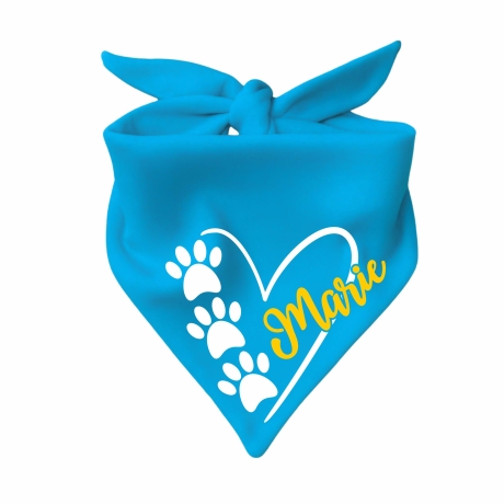 Dreieckstuch Hundehalstuch HERZ 3 PFOTEN personalisiert mit Name