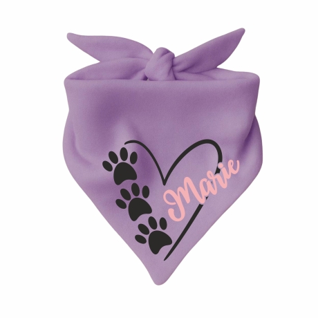 Dreieckstuch Hundehalstuch HERZ 3 PFOTEN personalisiert mit Name