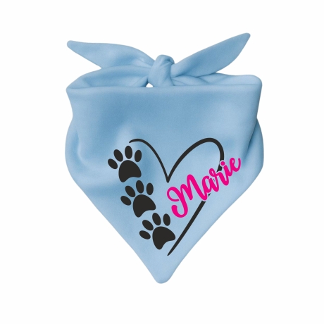 Dreieckstuch Hundehalstuch HERZ 3 PFOTEN personalisiert mit Name