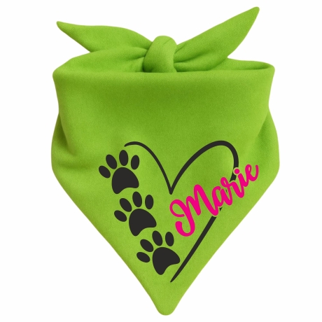 Dreieckstuch Hundehalstuch HERZ 3 PFOTEN personalisiert mit Name