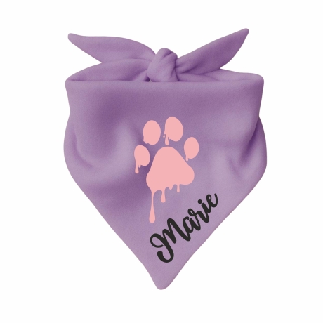 Dreiecks Hundehalstuch PFOTE rosa personalisiert mit Name