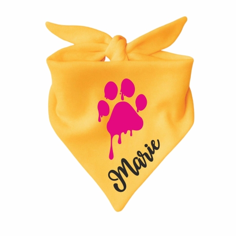 Dreiecks Hundehalstuch PFOTE rosa personalisiert mit Name