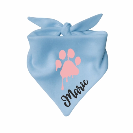 Dreiecks Hundehalstuch PFOTE rosa personalisiert mit Name