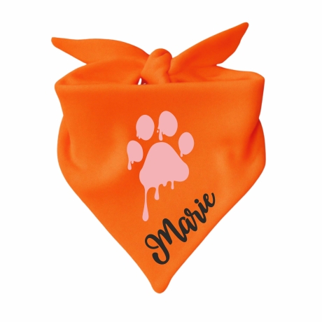 Dreiecks Hundehalstuch PFOTE rosa personalisiert mit Name