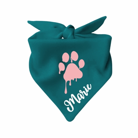 Dreiecks Hundehalstuch PFOTE rosa personalisiert mit Name