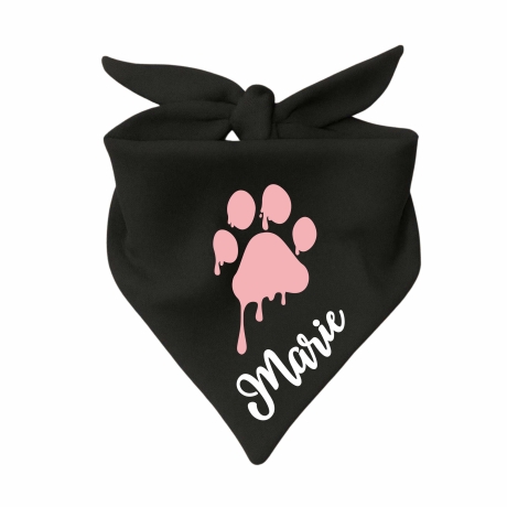 Dreiecks Hundehalstuch PFOTE rosa personalisiert mit Name