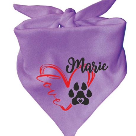 Dreiecks Hundehalstuch LOVEHERZ doppelt personalisiert mit Name