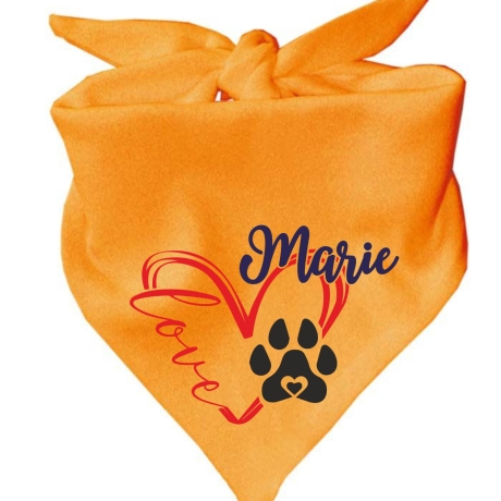 Dreiecks Hundehalstuch LOVEHERZ doppelt personalisiert mit Name