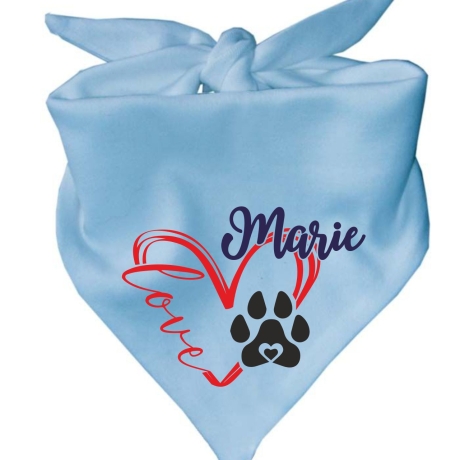 Dreiecks Hundehalstuch LOVEHERZ doppelt personalisiert mit Name