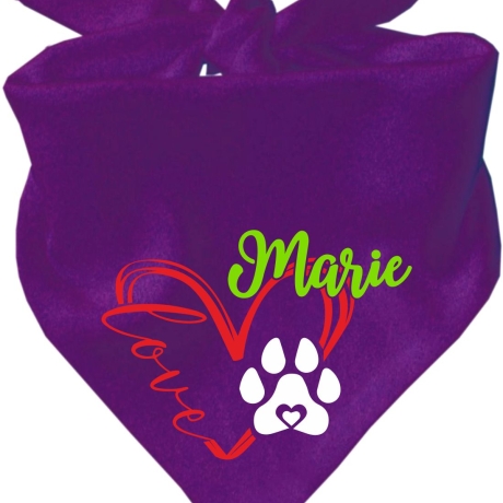 Dreiecks Hundehalstuch LOVEHERZ doppelt personalisiert mit Name