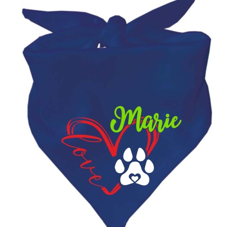 Dreiecks Hundehalstuch LOVEHERZ doppelt personalisiert mit Name