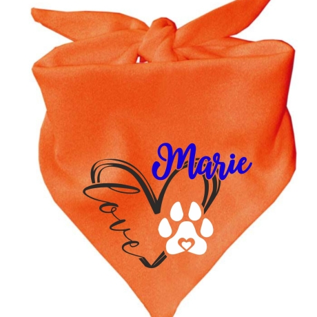 Dreiecks Hundehalstuch LOVEHERZ doppelt personalisiert mit Name