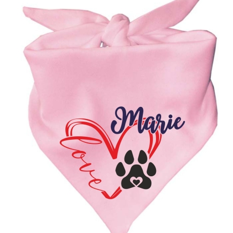 Dreiecks Hundehalstuch LOVEHERZ doppelt personalisiert mit Name