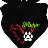 Dreiecks Hundehalstuch LOVEHERZ doppelt personalisiert mit Name