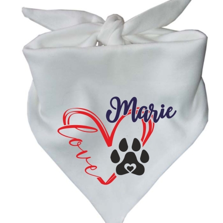 Dreiecks Hundehalstuch LOVEHERZ doppelt personalisiert mit Name