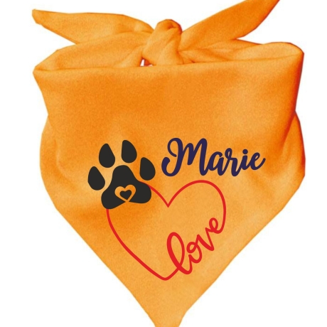 Dreiecks Hundehalstuch LOVEHERZ einfach personalisiert mit Name