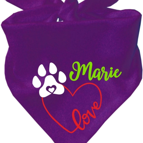 Dreiecks Hundehalstuch LOVEHERZ einfach personalisiert mit Name