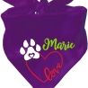 Dreiecks Hundehalstuch LOVEHERZ einfach personalisiert mit Name