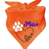 Dreiecks Hundehalstuch LOVEHERZ einfach personalisiert mit Name