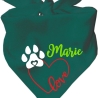 Dreiecks Hundehalstuch LOVEHERZ einfach personalisiert mit Name