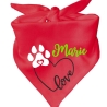 Dreiecks Hundehalstuch LOVEHERZ einfach personalisiert mit Name
