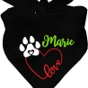Dreiecks Hundehalstuch LOVEHERZ einfach personalisiert mit Name
