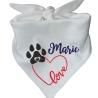 Dreiecks Hundehalstuch LOVEHERZ einfach personalisiert mit Name