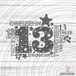 Dreizehn Plotterdatei SVG DXF 