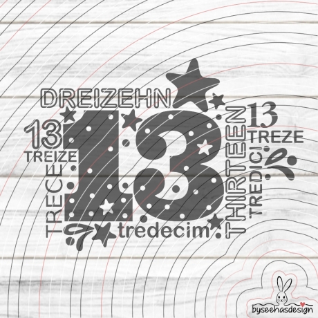 Dreizehn Plotterdatei SVG DXF 
