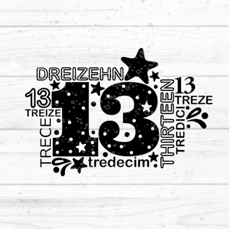 Dreizehn Plotterdatei SVG DXF FCM