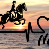 Aufkleber Herzlinie Heartbeat Pferd Dressurreiter
