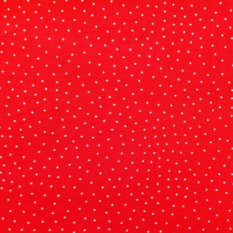 Druckstoff Mini Dots rot/weiß